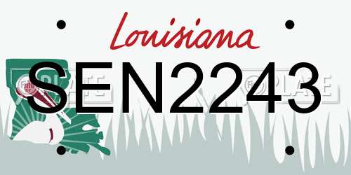 SEN2243 Louisiana License Plate