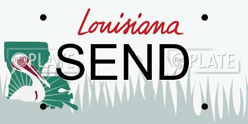 SEND Louisiana License Plate