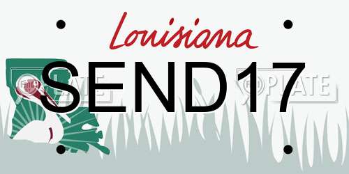 SEND17 Louisiana License Plate