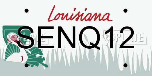 SENQ12 Louisiana License Plate