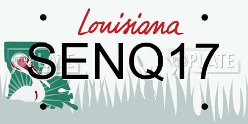 SENQ17 Louisiana License Plate