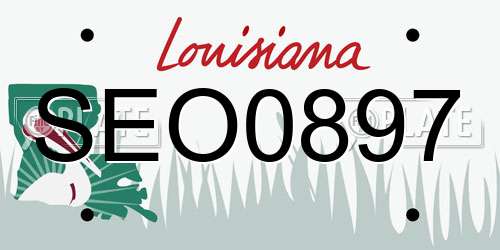 SEO0897 Louisiana License Plate