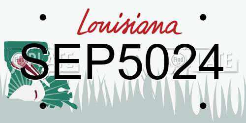 SEP5024 Louisiana License Plate