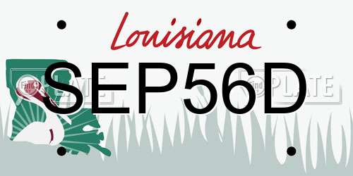 SEP56D Louisiana License Plate
