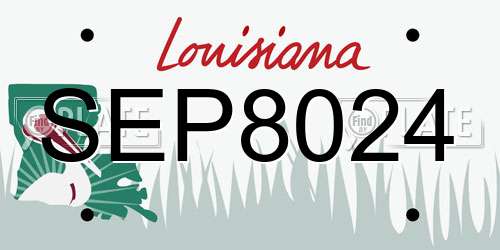 SEP8024 Louisiana License Plate