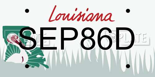 SEP86D Louisiana License Plate