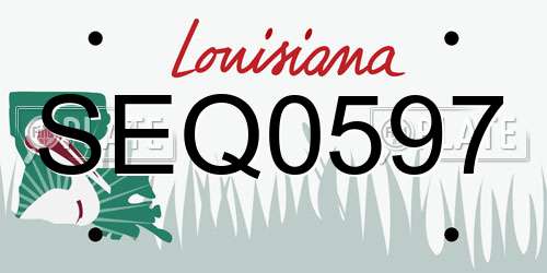 SEQ0597 Louisiana License Plate