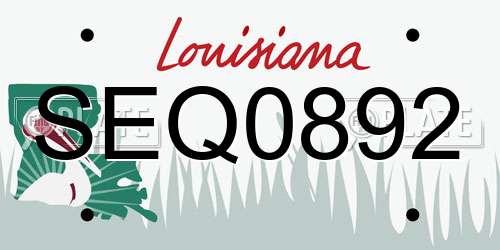 SEQ0892 Louisiana License Plate