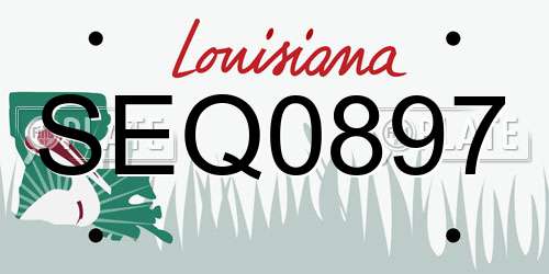 SEQ0897 Louisiana License Plate