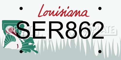 SER862 Louisiana License Plate
