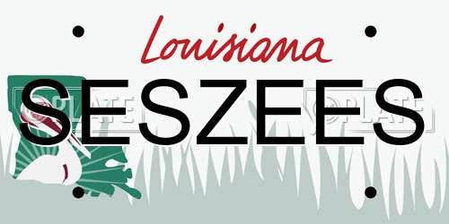 SESZEES Louisiana License Plate