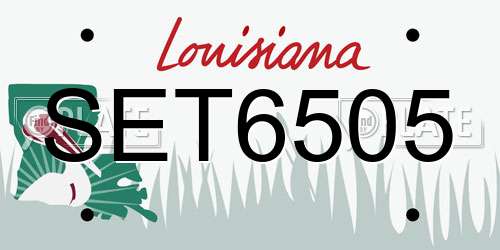 SET6505 Louisiana License Plate