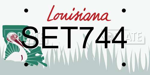 SET744 Louisiana License Plate