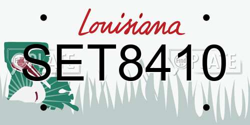 SET8410 Louisiana License Plate
