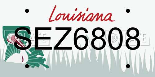 SEZ6808 Louisiana License Plate
