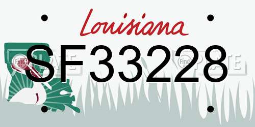 SF33228 Louisiana License Plate