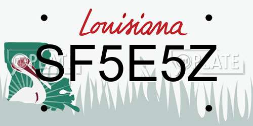 SF5E5Z Louisiana License Plate