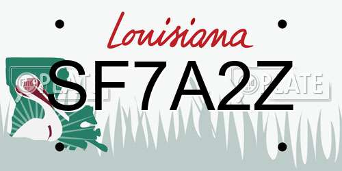 SF7A2Z Louisiana License Plate