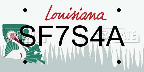 SF7S4A Louisiana License Plate