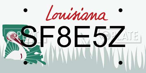 SF8E5Z Louisiana License Plate