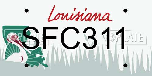 SFC311 Louisiana License Plate