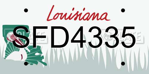 SFD4335 Louisiana License Plate