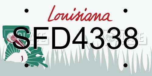 SFD4338 Louisiana License Plate