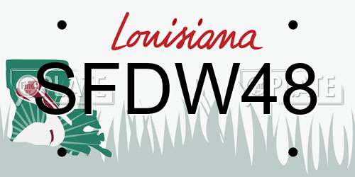 SFDW48 Louisiana License Plate