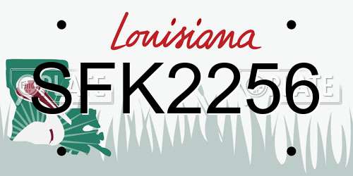 SFK2256 Louisiana License Plate