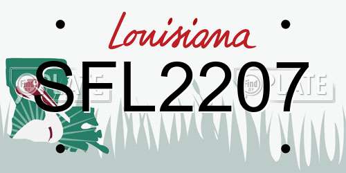 SFL2207 Louisiana License Plate