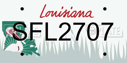 SFL2707 Louisiana License Plate