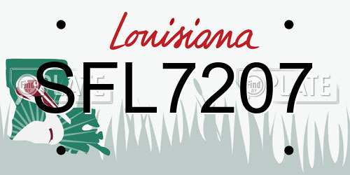 SFL7207 Louisiana License Plate