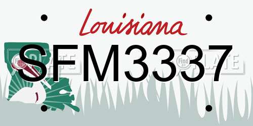 SFM3337 Louisiana License Plate