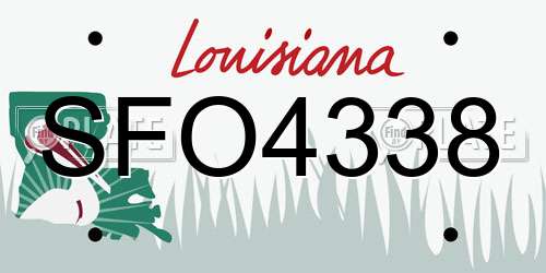 SFO4338 Louisiana License Plate