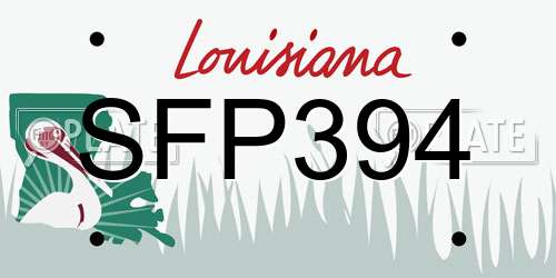 SFP394 Louisiana License Plate