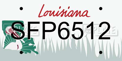 SFP6512 Louisiana License Plate