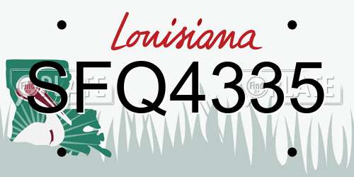 SFQ4335 Louisiana License Plate