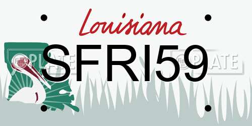 SFRI59 Louisiana License Plate