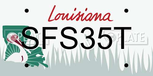 SFS35T Louisiana License Plate