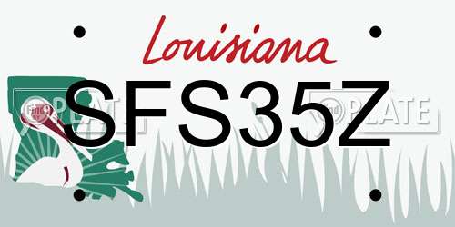 SFS35Z Louisiana License Plate