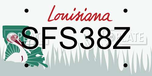 SFS38Z Louisiana License Plate