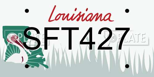 SFT427 Louisiana License Plate