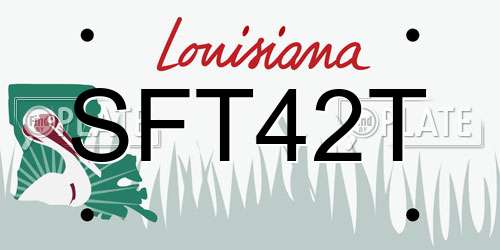 SFT42T Louisiana License Plate
