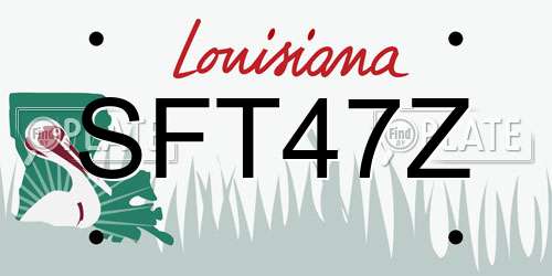 SFT47Z Louisiana License Plate