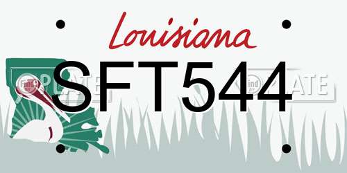 SFT544 Louisiana License Plate