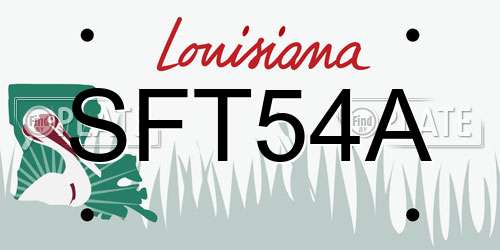 SFT54A Louisiana License Plate