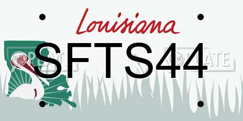 SFTS44 Louisiana License Plate