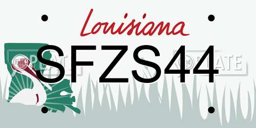 SFZS44 Louisiana License Plate
