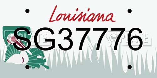 SG37776 Louisiana License Plate