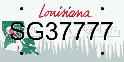 SG37777 Louisiana License Plate
